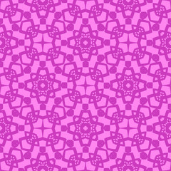 Pink Ornamental Seamless Line Pattern. Endless Texture. Oriental Geometric Ornament