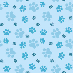 Fototapeta na wymiar Pattern of animals paws, flat syle, vector illustrartion