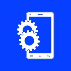 Smart phone repair logo concept. mobile phones repair services.