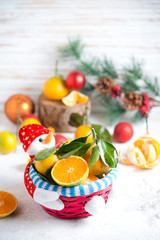 Obraz premium Fresh tangerines by New year