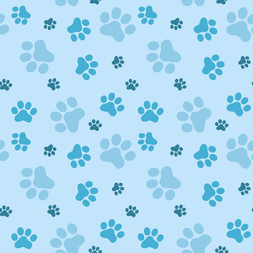 Pattern of animals paws, flat syle, vector illustrartion