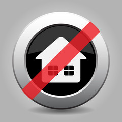 black gray metallic ban button, home with windows