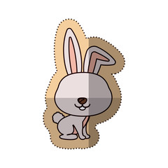 Rabbit cartoon icon. Animal cute adorable creature and friendly theme. Isolated design. Vector illustration