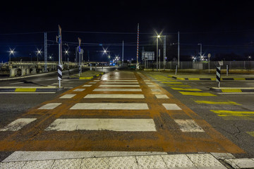 pedestrian crossing at night