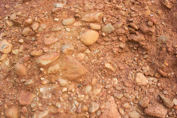 Tropical laterite soil or red earth background.