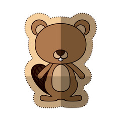 Beaver cartoon icon. Animal cute adorable creature and friendly theme. Isolated design. Vector illustration