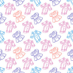 Kid's fashion wear vector seamless pattern