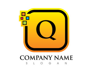 Q Letter Square Logo