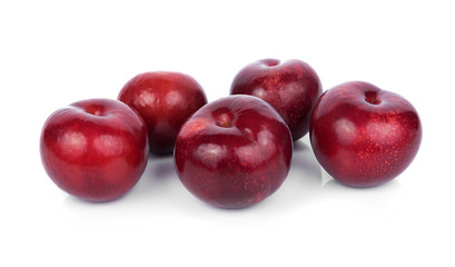 plums isolated on white background