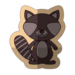 Raccoon cartoon icon. Animal cute adorable creature and friendly theme. Isolated design. Vector illustration