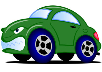 Cartoon green car