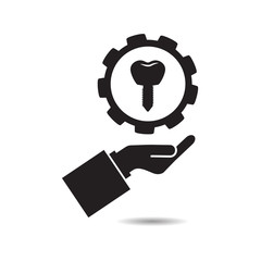 Dental Implant on hand Icon