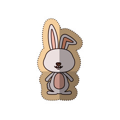 Rabbit cartoon icon. Animal cute adorable creature and friendly theme. Isolated design. Vector illustration