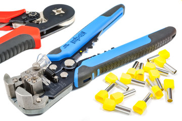 Wires stripper on a white background