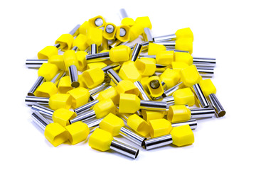 Cord end terminal on a white background