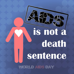 Vector concept on World AIDS Day. AIDS awareness. Vector poster about care and communication with people with AIDS.