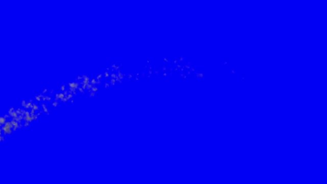 Flying Fireball or Meteor in 3 Different angles on a Blue Screen