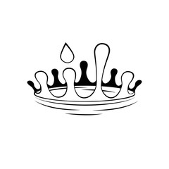 Milk Splash Crown Concept. Vector Illustration.