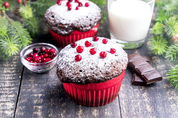 Christmas chocolate mini cakes