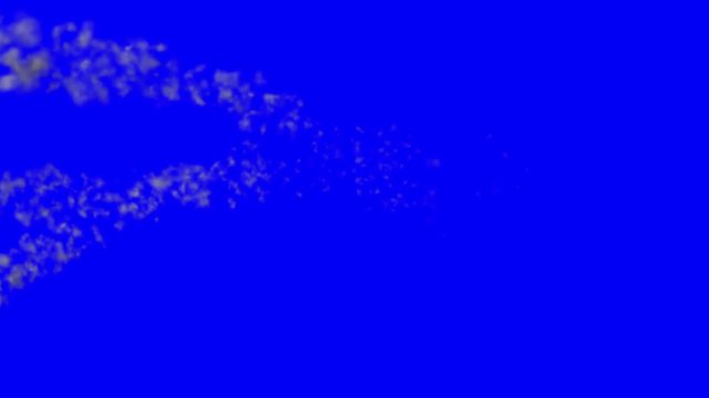 Flying Missiles Fireballs or Meteors in 3 Different angles on a Blue Screen