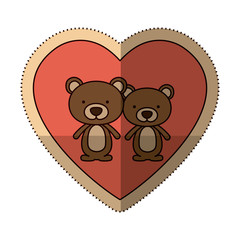 Bear cartoon in love icon. Animal cute adorable creature and friendly theme. Isolated design. Vector illustration
