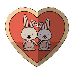 Rabbit cartoon in love icon. Animal cute adorable creature and friendly theme. Isolated design. Vector illustration