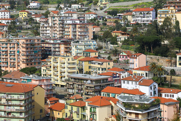 Fototapeta na wymiar View of Sanremo (San Remo) on Italian Riviera