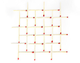 Matchsticks / View of mesh, made from matchsticks.