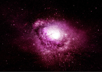 Fototapeta premium Stars, dust and gas nebula in a far galaxy
