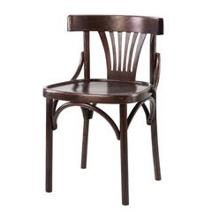 Wooden comfortable chair isolated on white background.