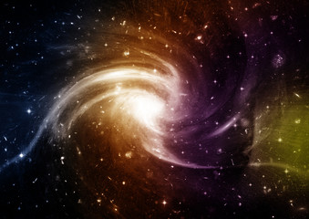 Fototapeta premium Stars, dust and gas nebula in a far galaxy