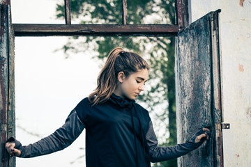 Outdoor portrait of a teenage girl