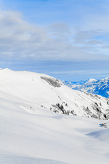 view of the Alps mountains in Switzerland.  Winter Landscape. Pa