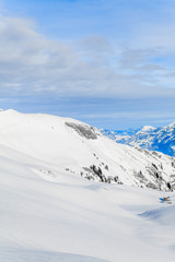 Fototapeta na wymiar view of the Alps mountains in Switzerland. Winter Landscape. Pa