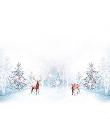  forest in the frost. Winter landscape. Snow covered trees