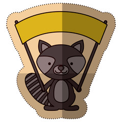 Raccoon cartoon icon. Animal cute adorable creature and friendly theme. Isolated design. Vector illustration