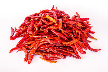 Naklejka premium Chilli red dried pepper isolated on white background