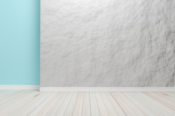 Empty interior light brown room with wooden floor, For display o