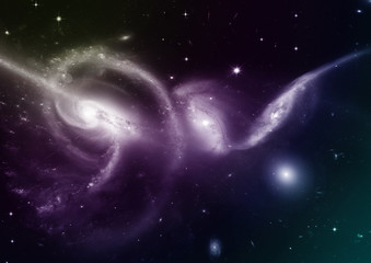 Stars, dust and gas nebula in a far galaxy