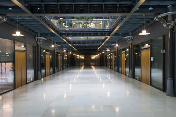 Fototapeta na wymiar Couloir de bureaux dans un immeuble moderne