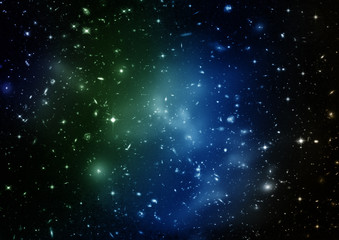 Stars, dust and gas nebula in a far galaxy