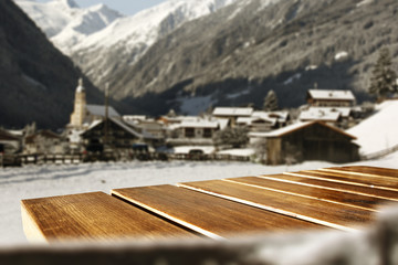 wooden desk and space for your food on top 
