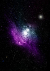 Stars, dust and gas nebula in a far galaxy