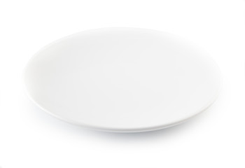 White plate isolated on background with clipping path