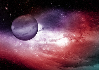 Obraz premium Stars, dust and gas nebula in a far galaxy