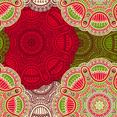 Ethnic floral seamless pattern