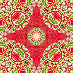 Ethnic floral seamless pattern