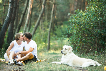 Fototapeta premium Happy young couple expecting baby