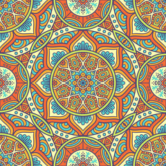 Ethnic floral seamless pattern