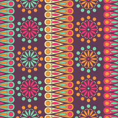 Ethnic floral seamless pattern